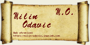 Milin Odavić vizit kartica